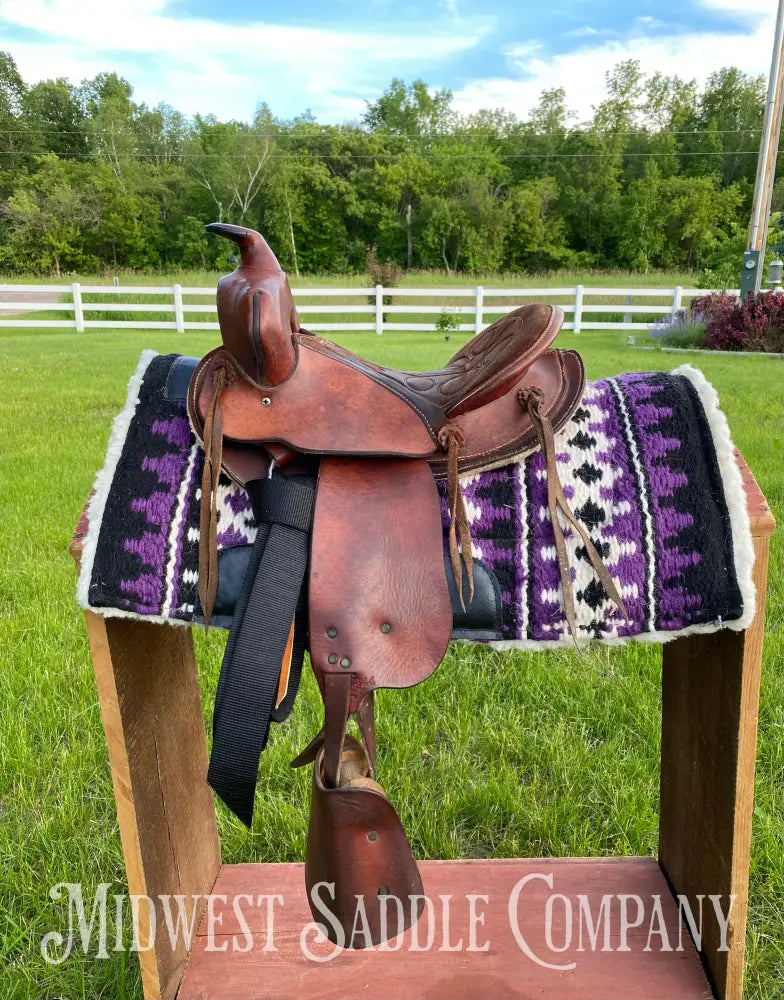 11’ Youth Western Pony Barrel Saddle W/ Round Skirt