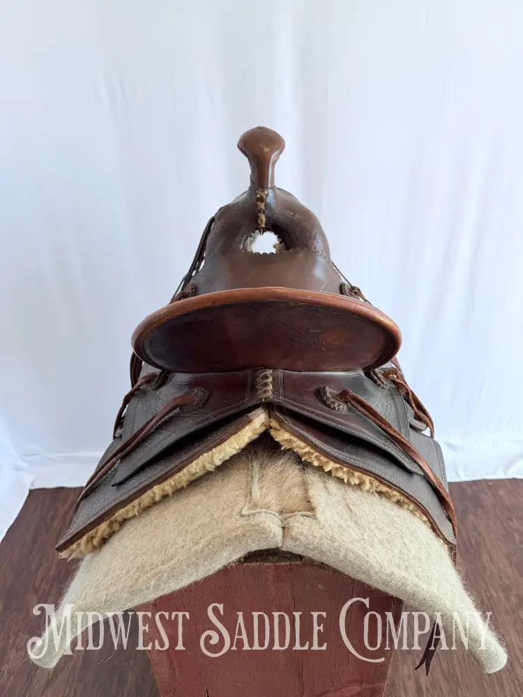 15” Antique Cowboy High Back Western Ranch Saddle