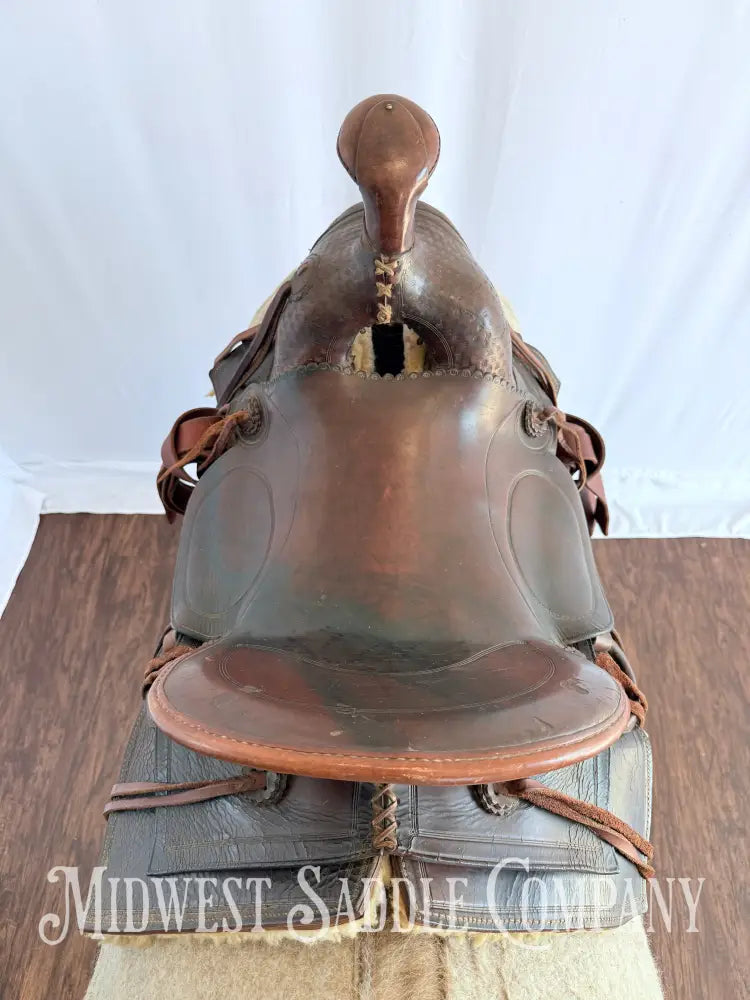 15” Antique Cowboy High Back Western Ranch Saddle