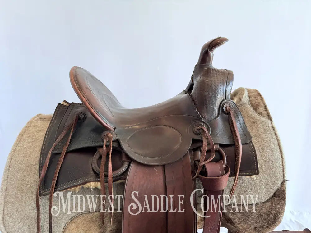 15” Antique Cowboy High Back Western Ranch Saddle