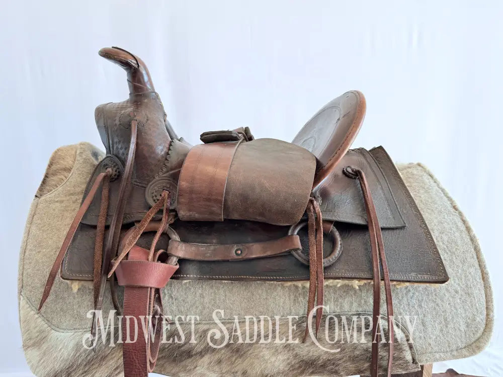 15” Antique Cowboy High Back Western Ranch Saddle