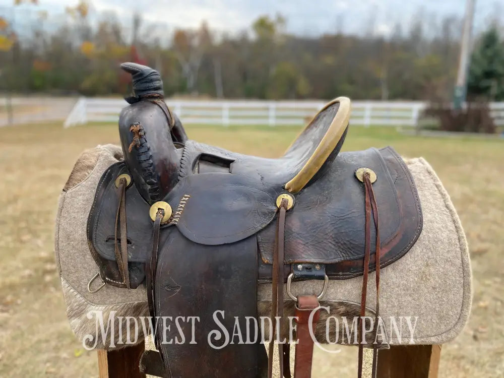 Antique Highback Western Saddle
