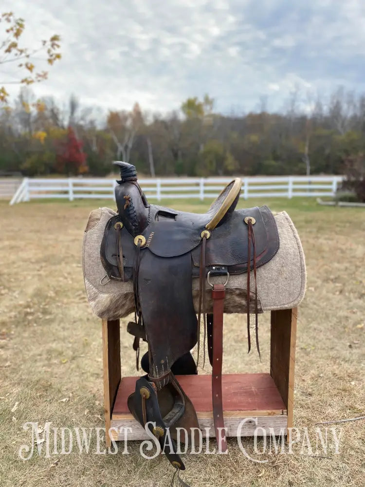 Antique Highback Western Saddle