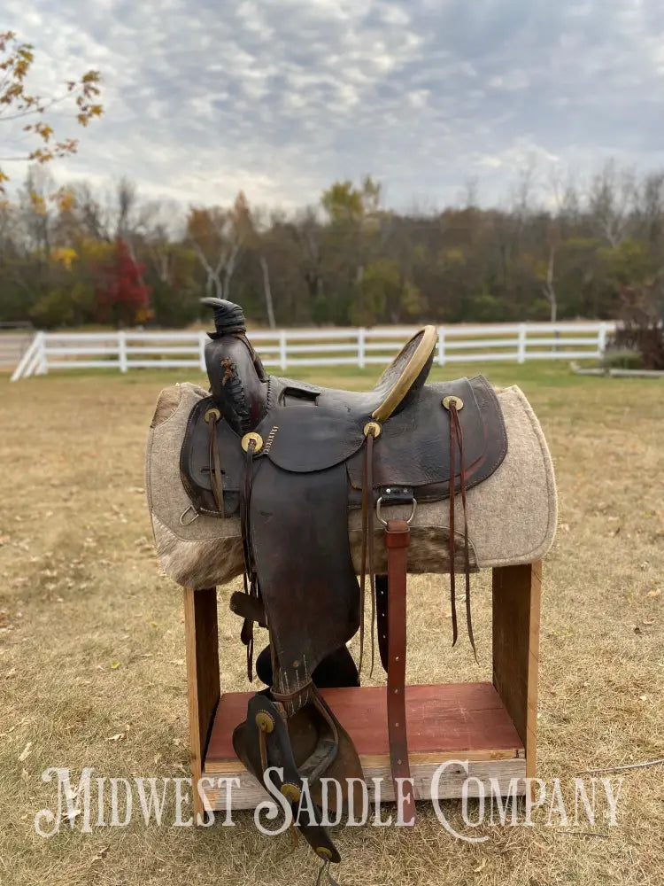 Antique Highback Western Saddle