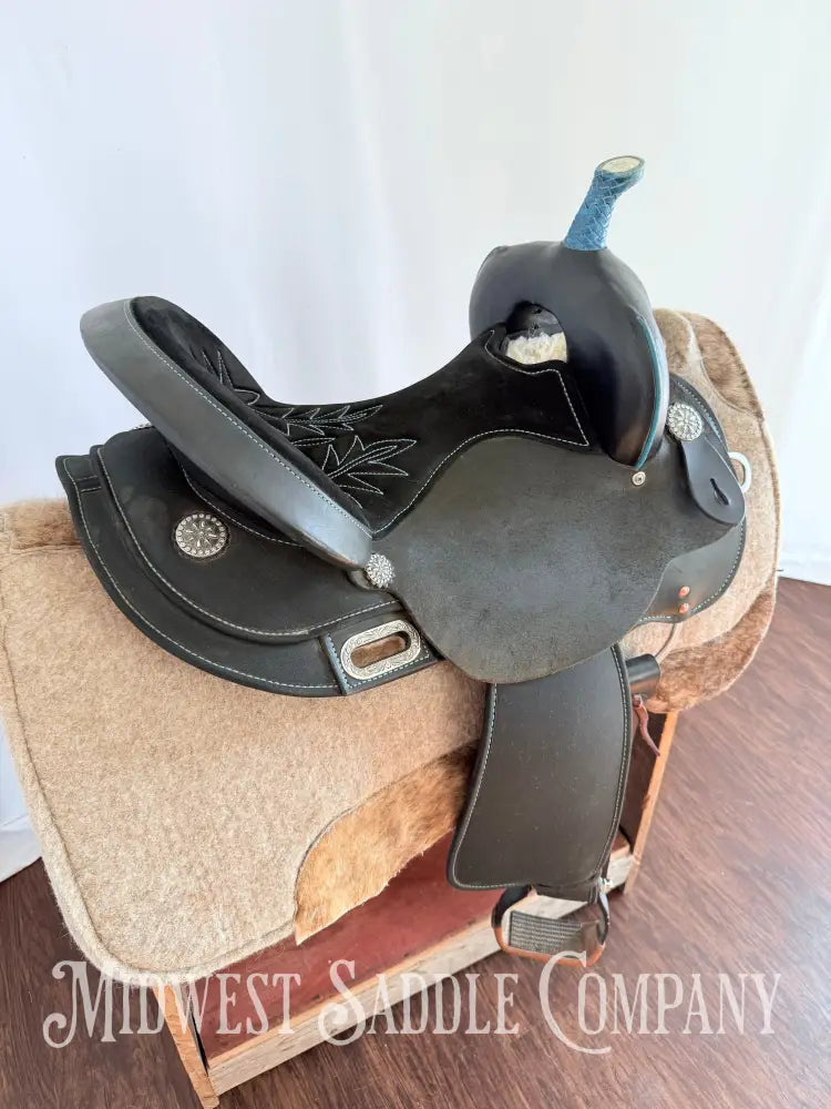 15” Circle Y High Horse Mercury Western Barrel Saddle Lightweight Synthetic Round Skirt Western Saddle