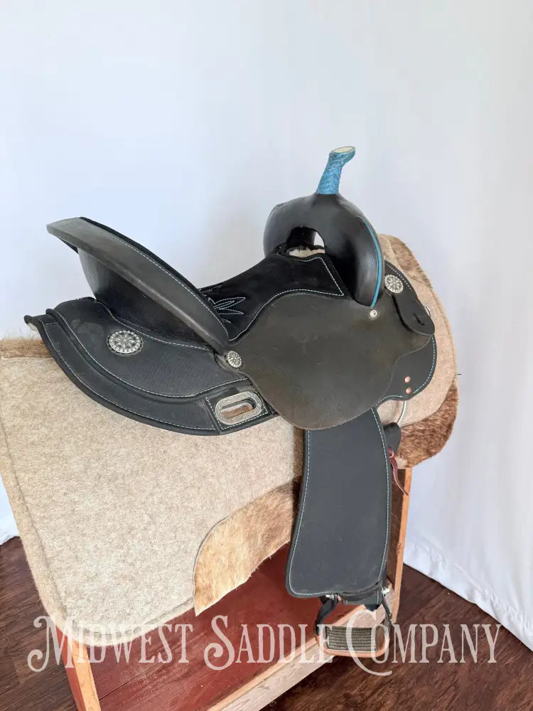 15” Circle Y High Horse Mercury Western Barrel Saddle Lightweight Synthetic Round Skirt Western Saddle