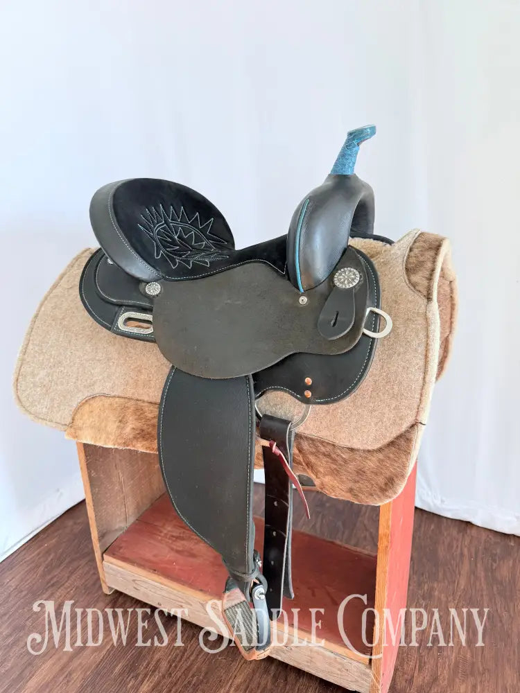 15” Circle Y High Horse Mercury Western Barrel Saddle Lightweight Synthetic Round Skirt Western Saddle