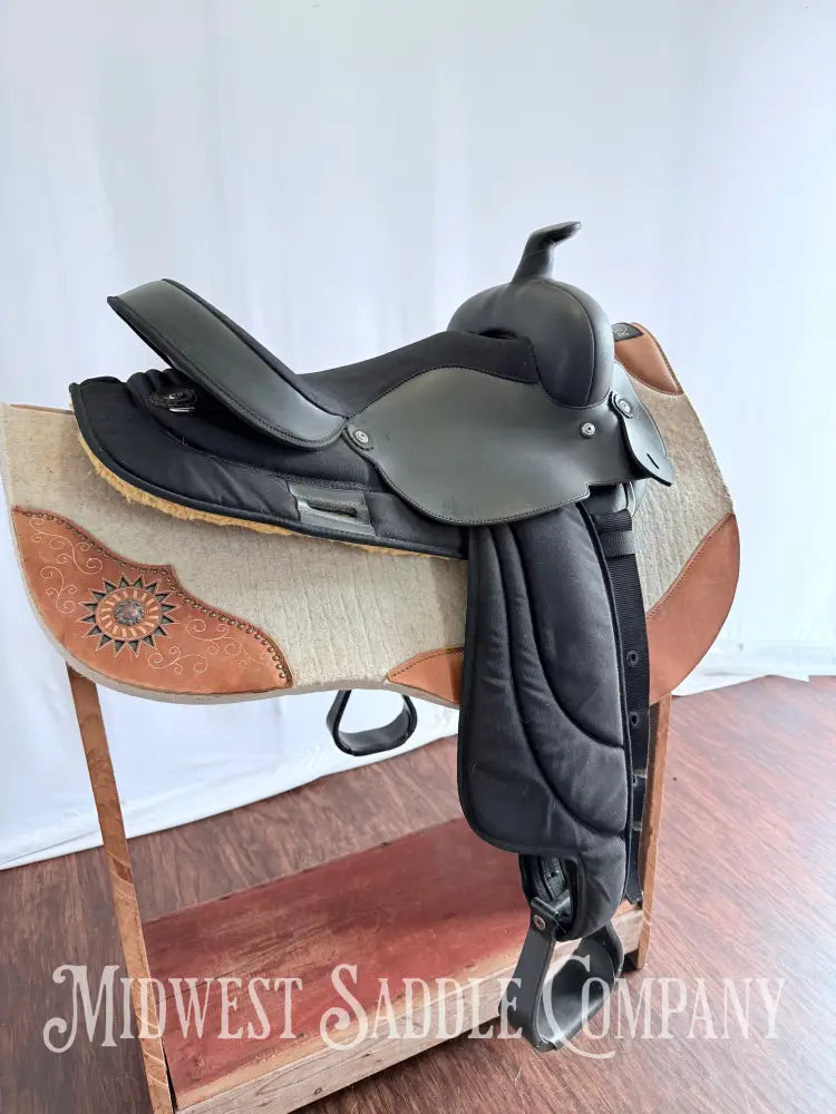 16” Circle P Black Synthetic Western Trail Saddle Lightweight Durable Western Saddle