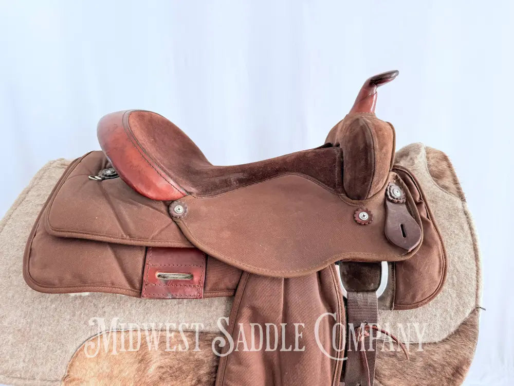 15.5” Circle Y Park & Trail Brown Synthetic Western Saddle