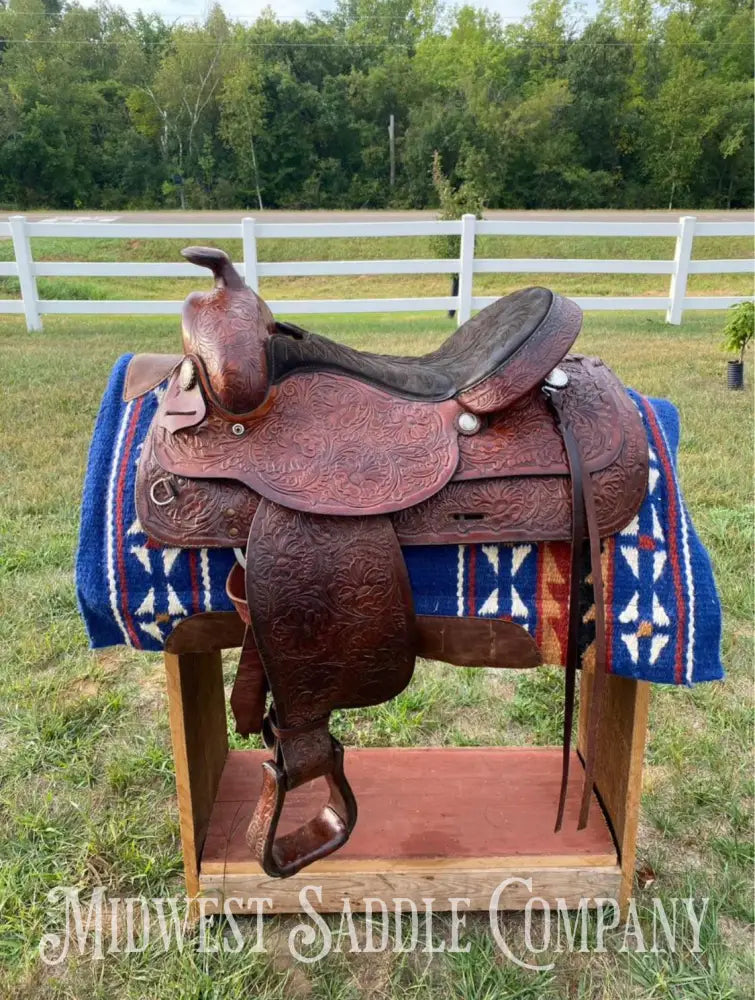 16’ Hereford Brand Tex Tan Western Saddle - Fully Tooled!