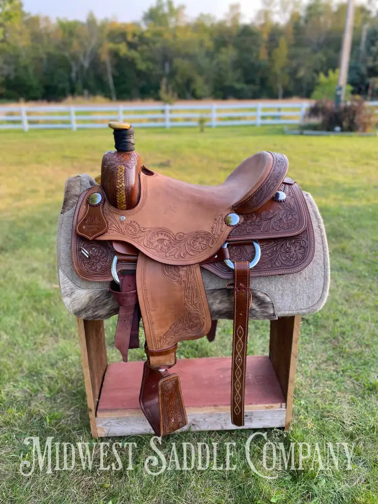 16” J.c. Martin Western Ranch Saddle - Floral Tooling
