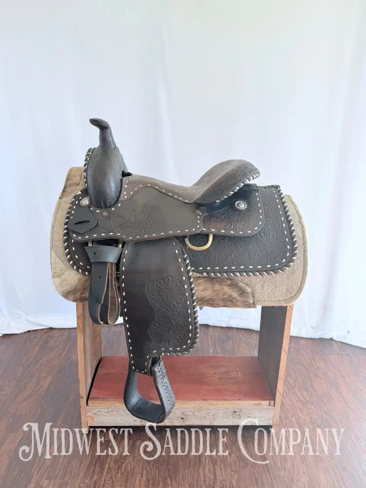 16” Western Buckstitch Ranch Saddle Floral Tooling Western Saddle