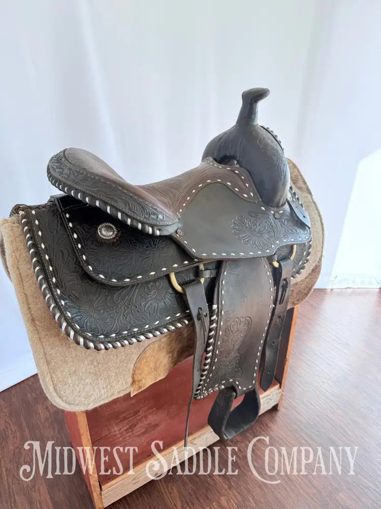 16” Western Buckstitch Ranch Saddle Floral Tooling Western Saddle