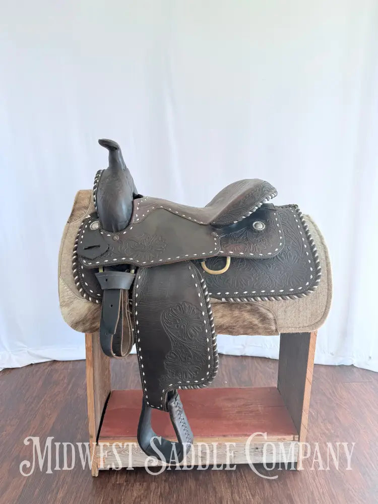 16” Western Buckstitch Ranch Saddle Floral Tooling Western Saddle