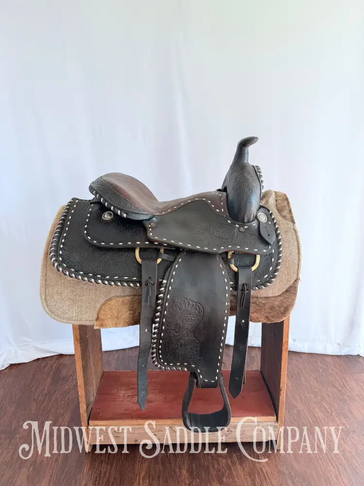 16” Western Buckstitch Ranch Saddle Floral Tooling Western Saddle