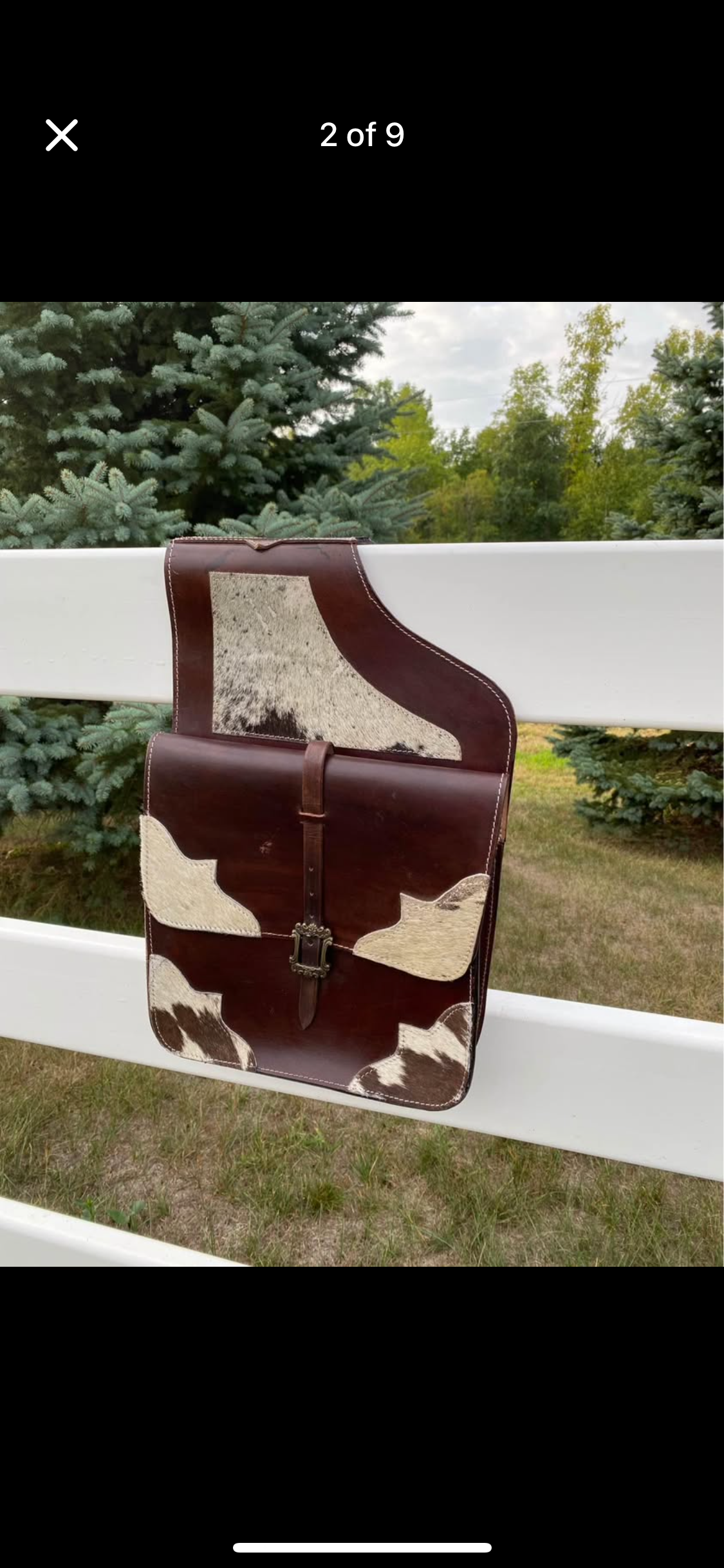 NWT Hair-On Cowhide Leather Western Horse Saddle Bags