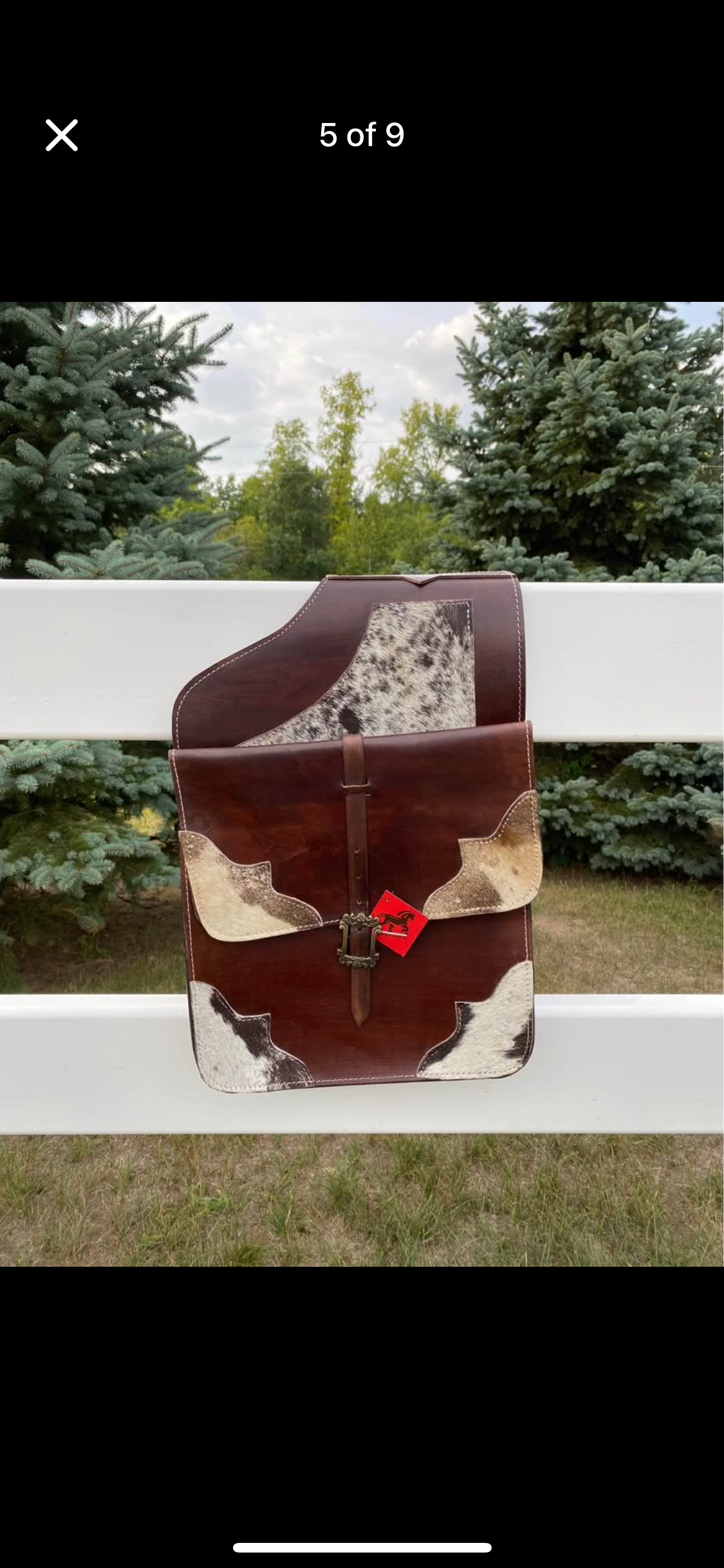 NWT Hair-On Cowhide Leather Western Horse Saddle Bags