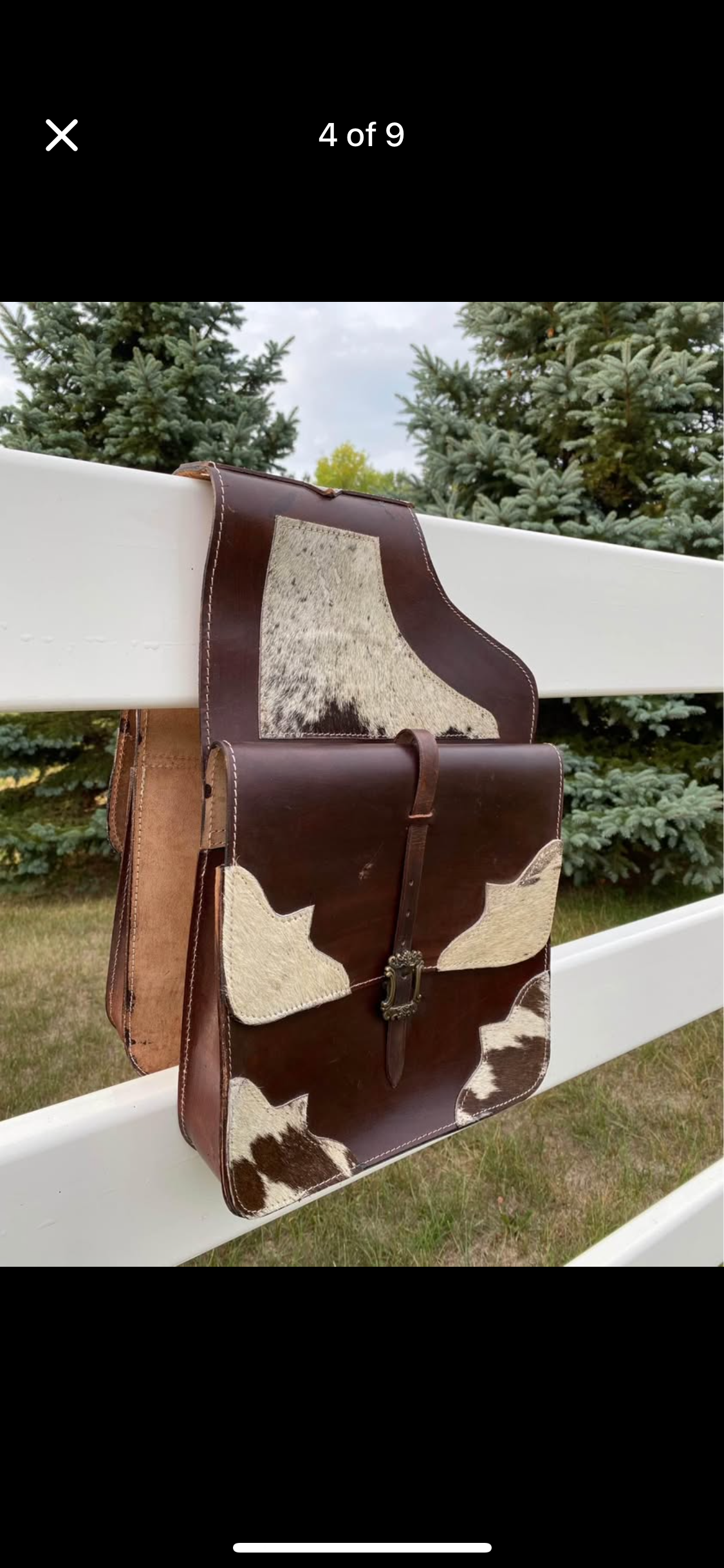 NWT Hair-On Cowhide Leather Western Horse Saddle Bags