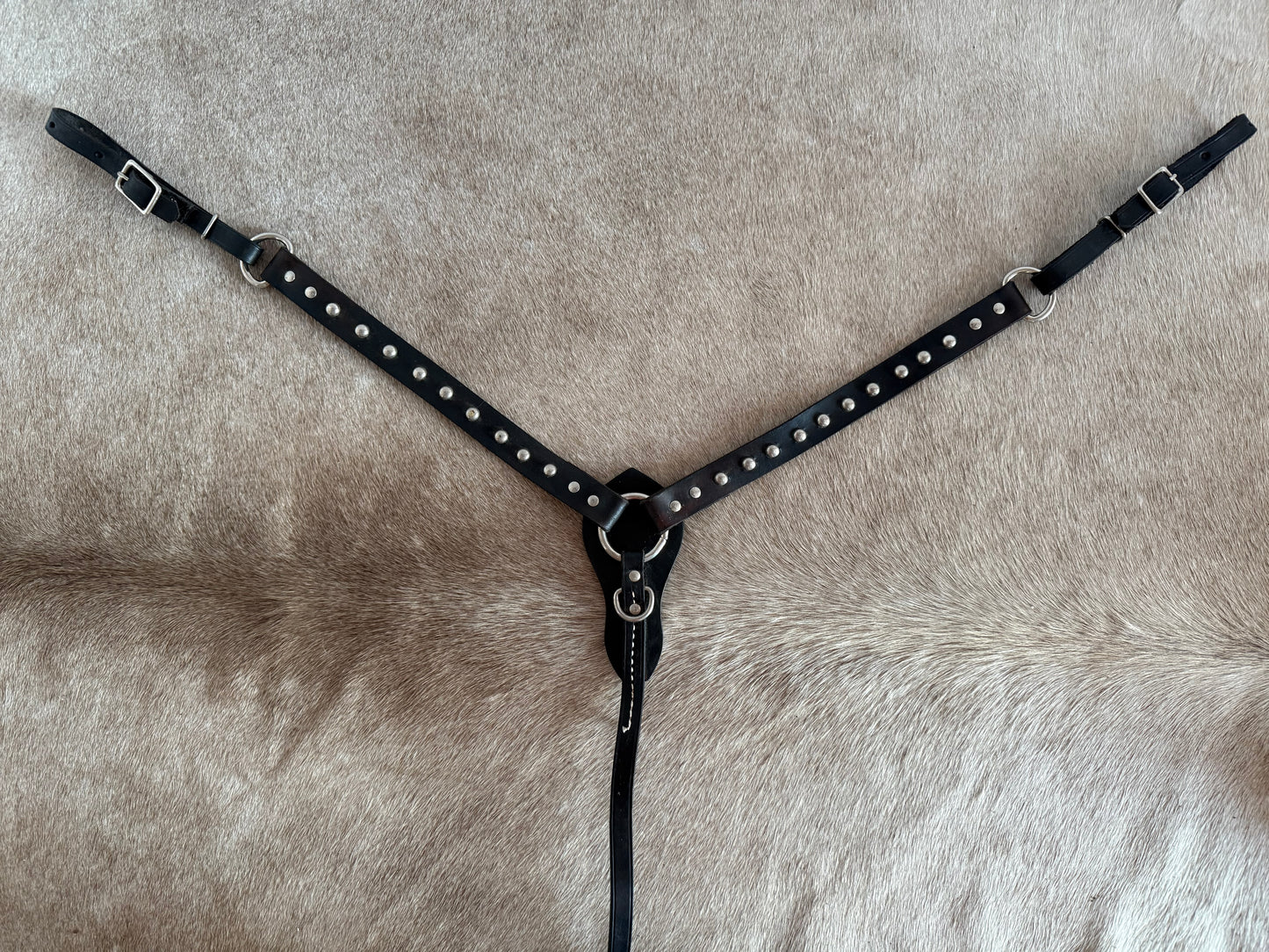 Vintage Pony Studded Dot Leather Breast Collar