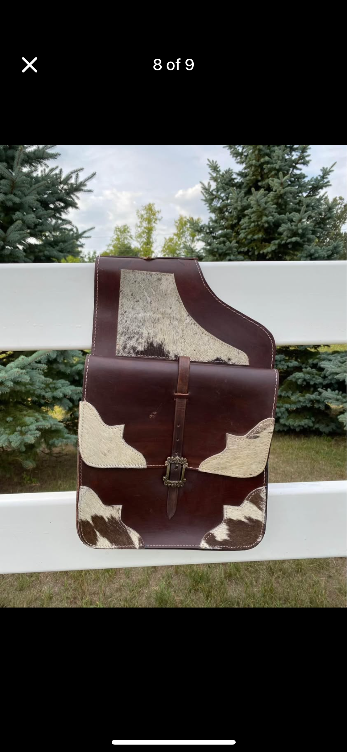 NWT Hair-On Cowhide Leather Western Horse Saddle Bags