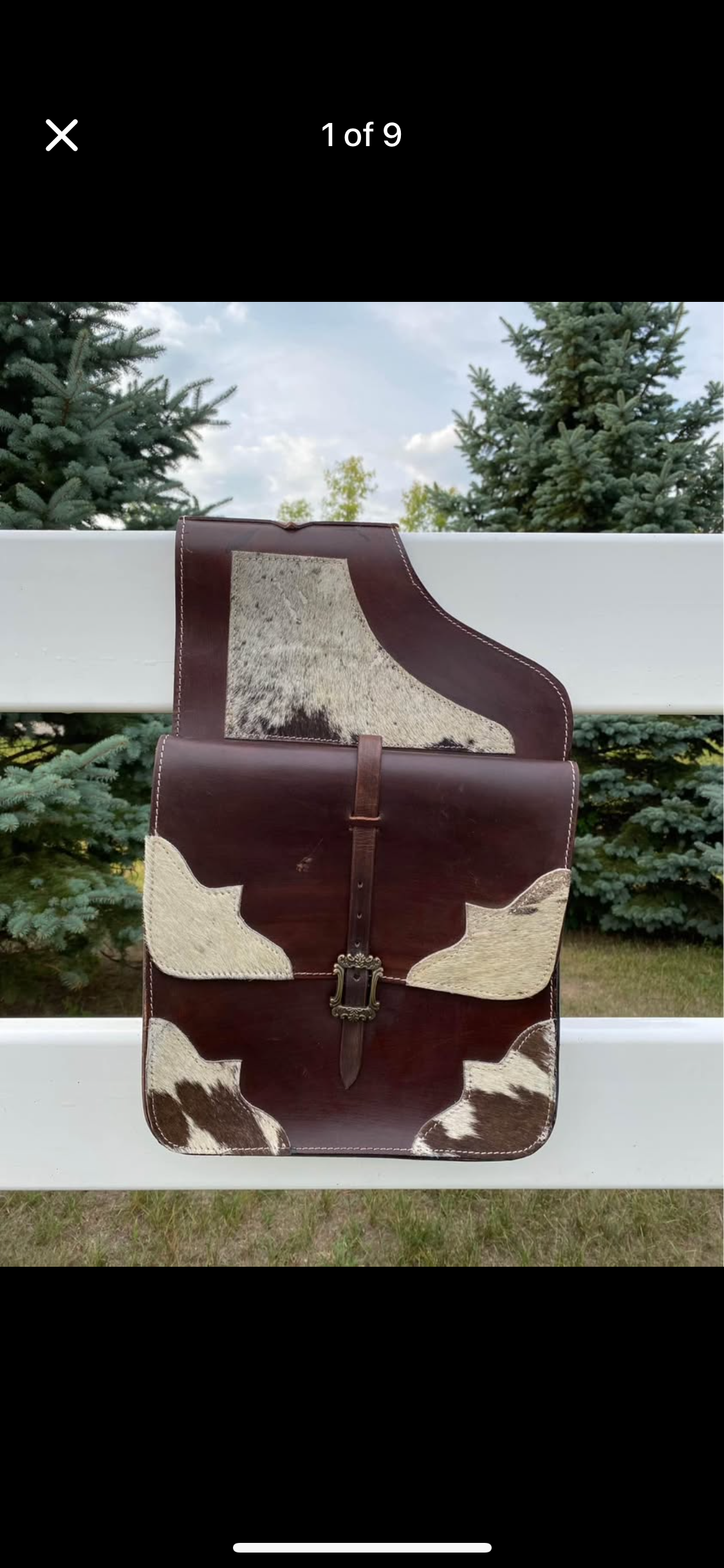 NWT Hair-On Cowhide Leather Western Horse Saddle Bags