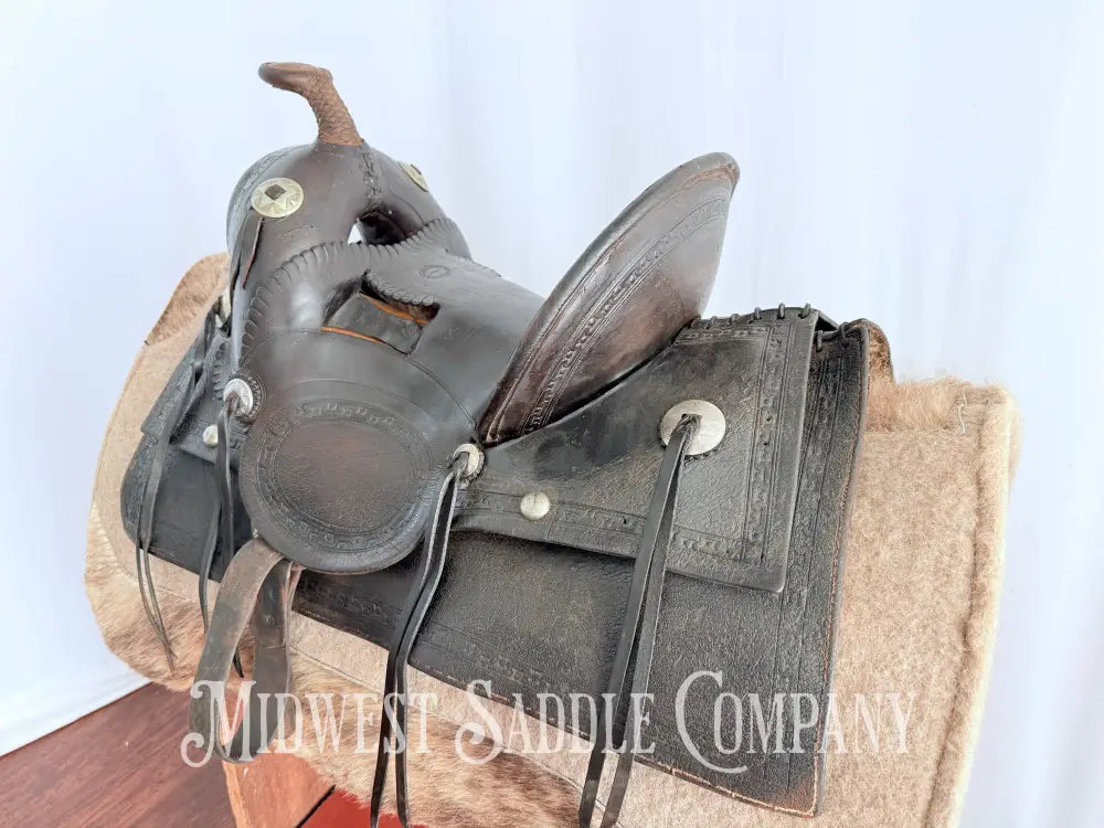 Antique Palmer & Denham Baker City OR High Back Western Cowboy Saddle Western Saddle