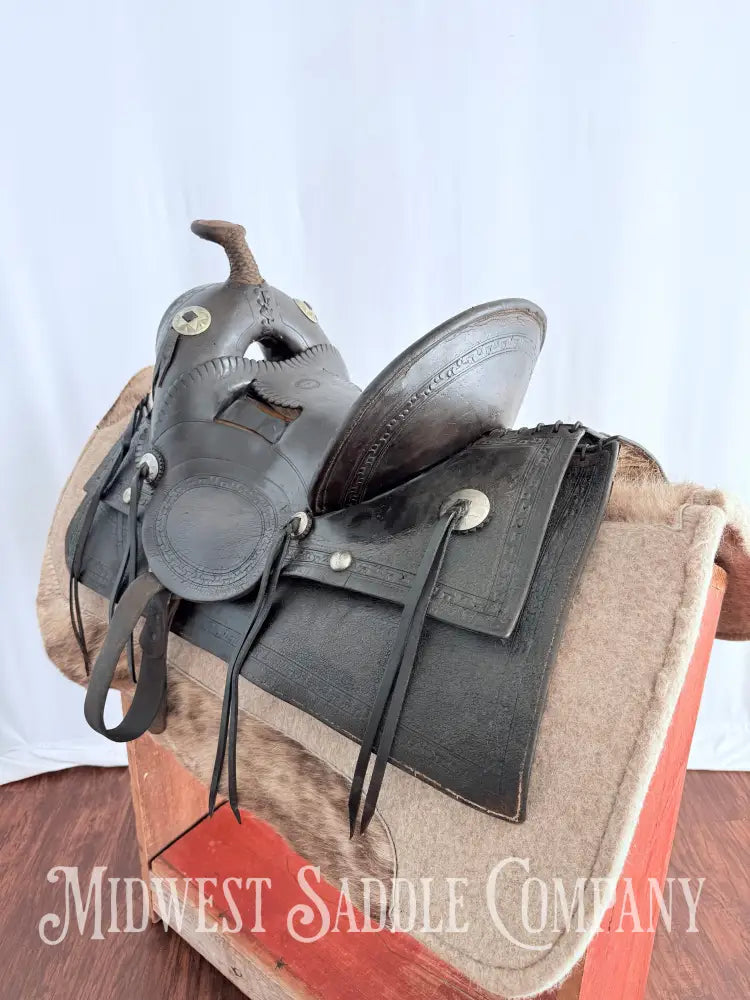 Antique Palmer & Denham Baker City OR High Back Western Cowboy Saddle Western Saddle