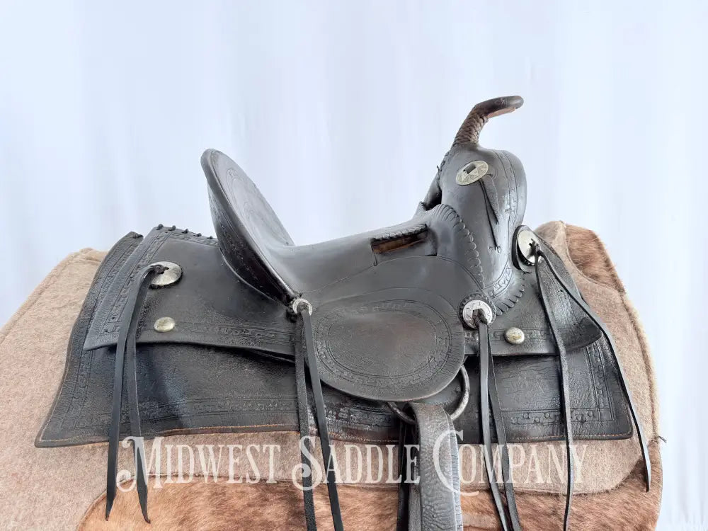 Antique Palmer & Denham Baker City OR High Back Western Cowboy Saddle Western Saddle