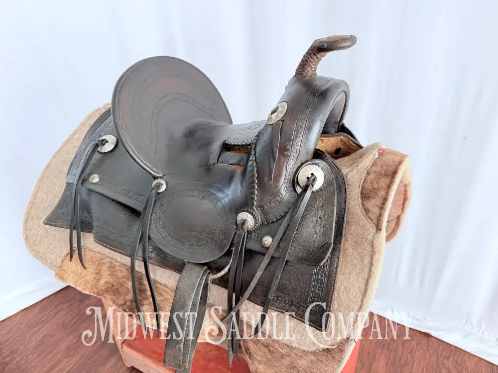 Antique Palmer & Denham Baker City OR High Back Western Cowboy Saddle Western Saddle