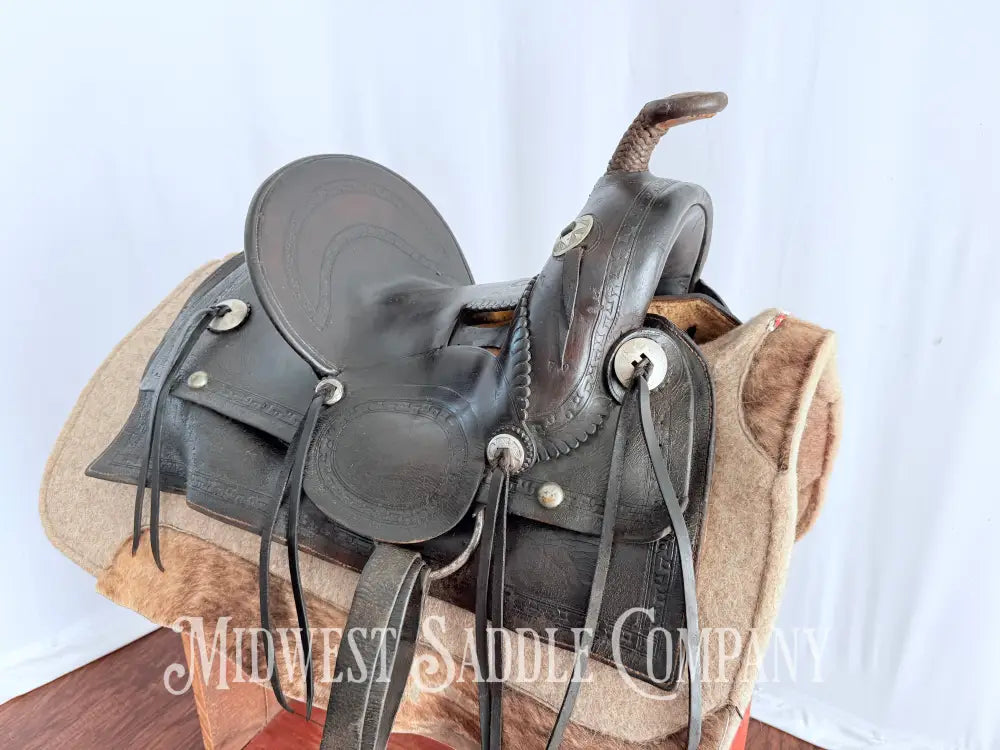 Antique Palmer & Denham Baker City OR High Back Western Cowboy Saddle Western Saddle