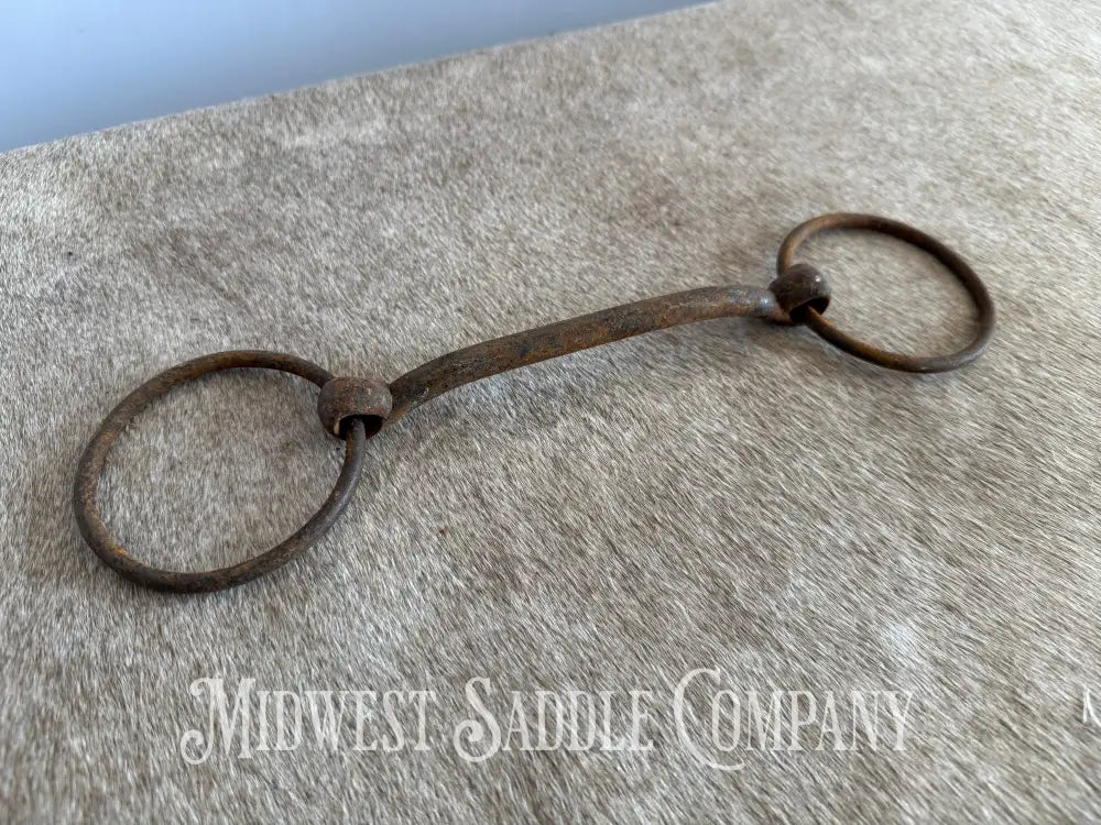 Antique Rustic Iron Loose Ring Straight Bar Mullen Snaffle Bit Bit