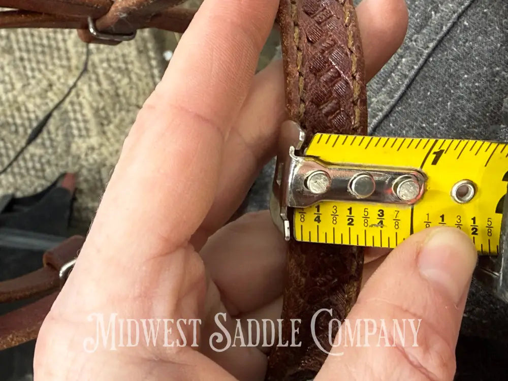 Basketweave Browband Western Leather Headstall - Bridles & Headstalls