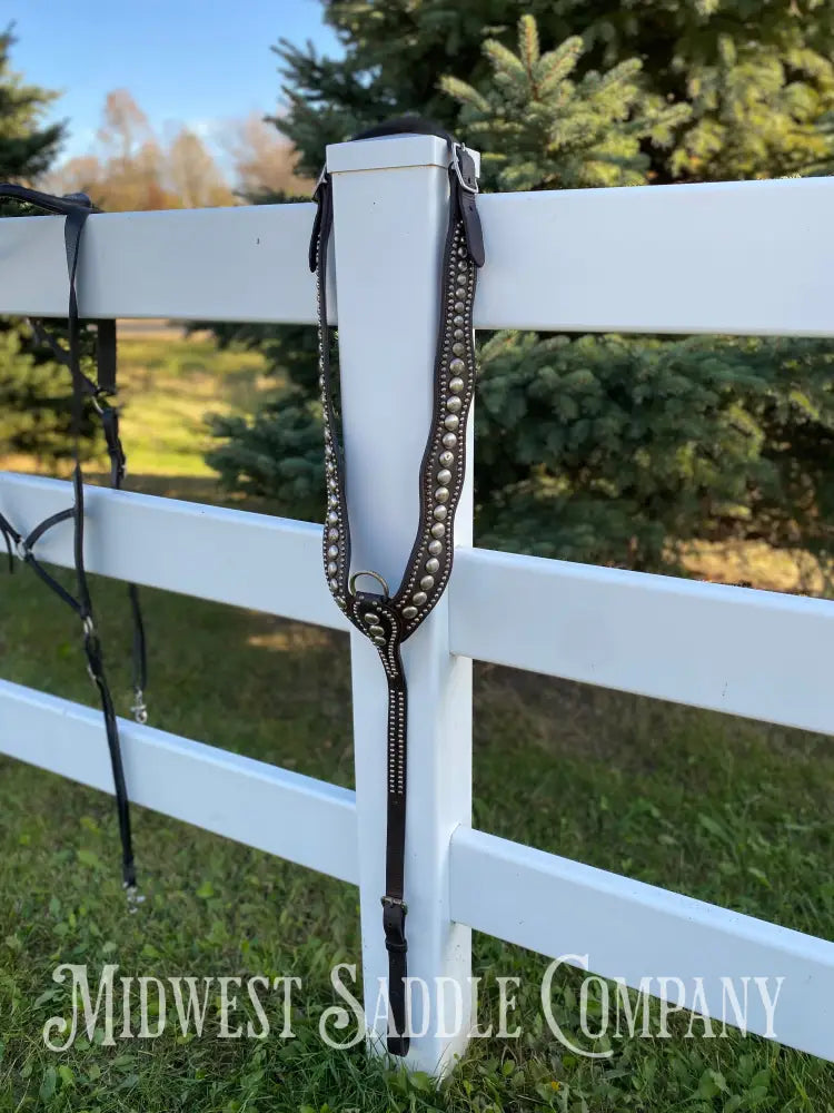 Beautiful Antique Studded Horse Martingale Breast Collar - Vintage Collectible Breast Collar