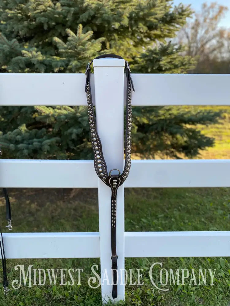 Beautiful Antique Studded Horse Martingale Breast Collar - Vintage Collectible Breast Collar