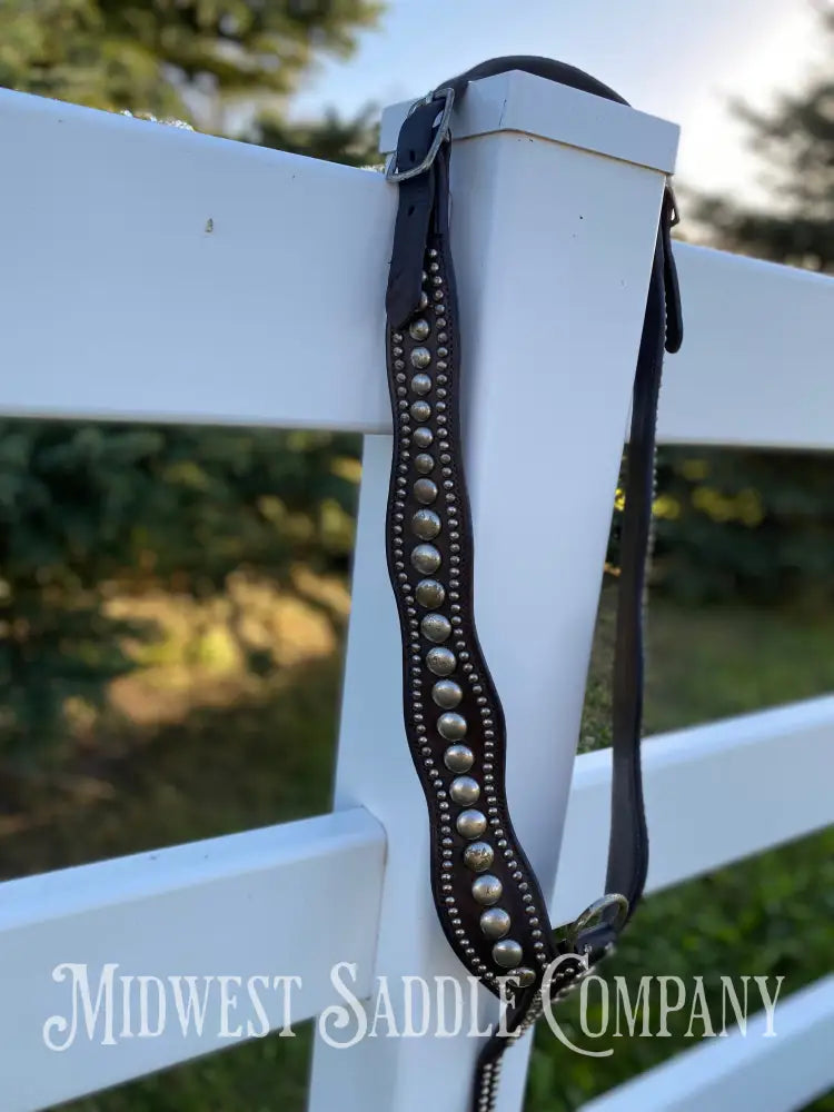 Beautiful Antique Studded Horse Martingale Breast Collar - Vintage Collectible Breast Collar