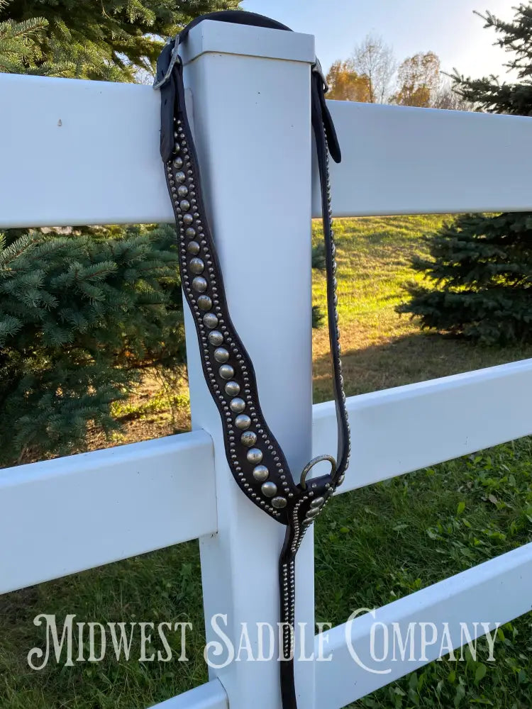 Beautiful Antique Studded Horse Martingale Breast Collar - Vintage Collectible Breast Collar