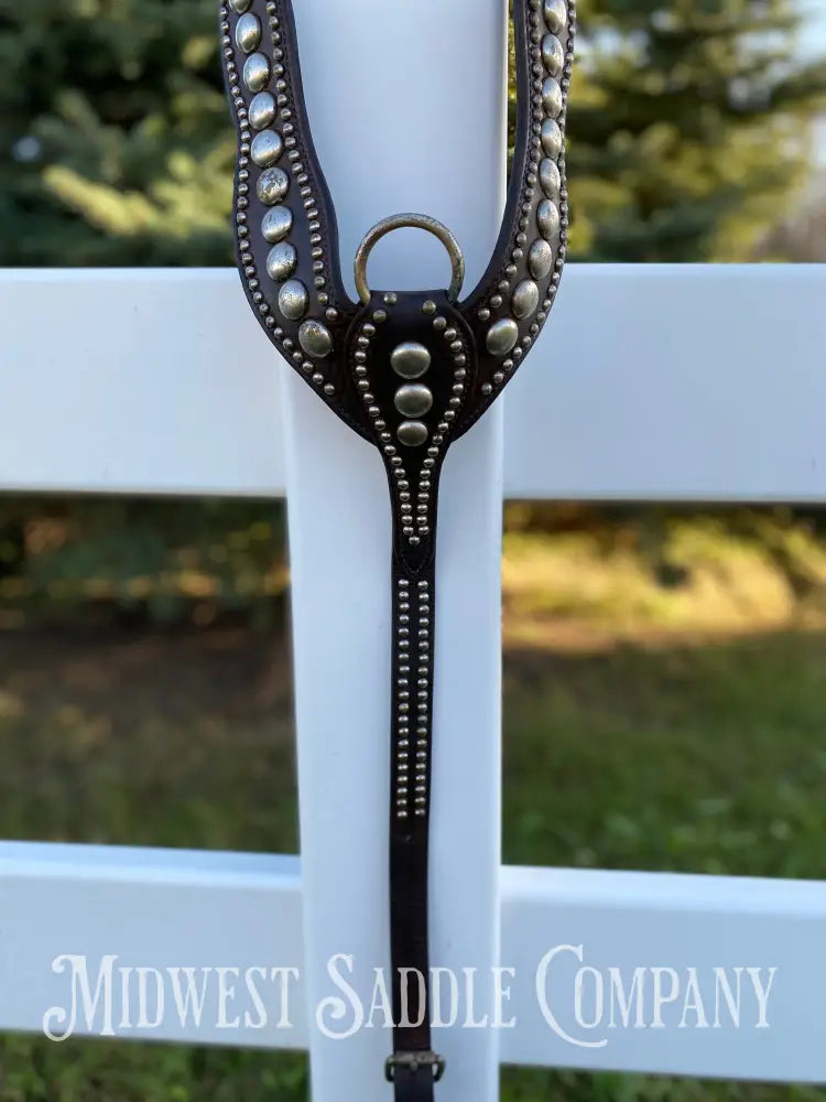 Beautiful Antique Studded Horse Martingale Breast Collar - Vintage Collectible Breast Collar