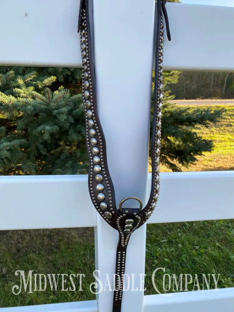 Beautiful Antique Studded Horse Martingale Breast Collar - Vintage Collectible Breast Collar