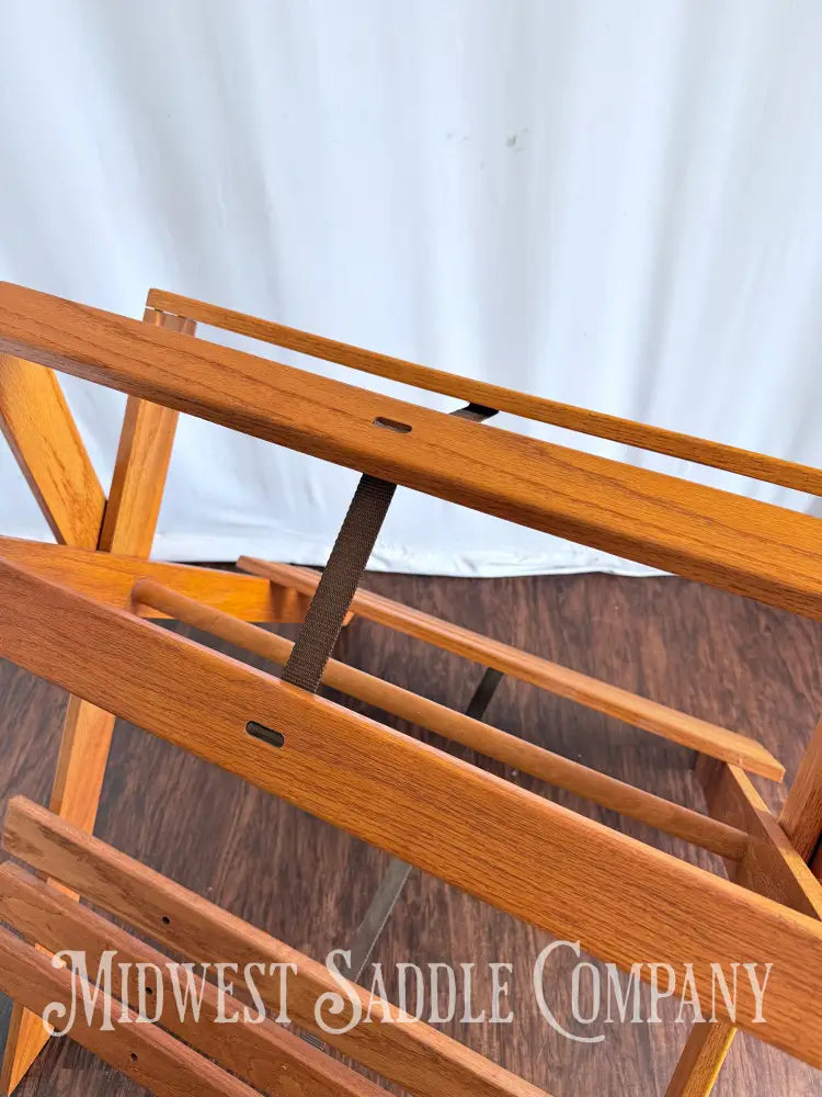Beautiful Oak Wood Collapsible Display Saddle Stand