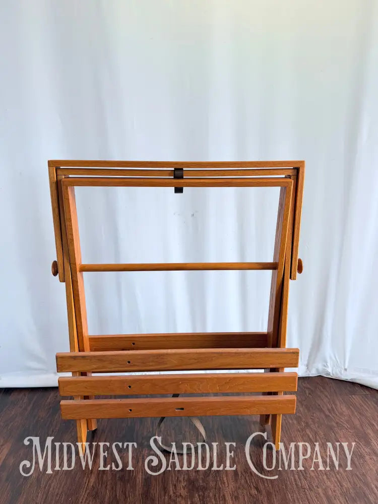 Beautiful Oak Wood Collapsible Display Saddle Stand