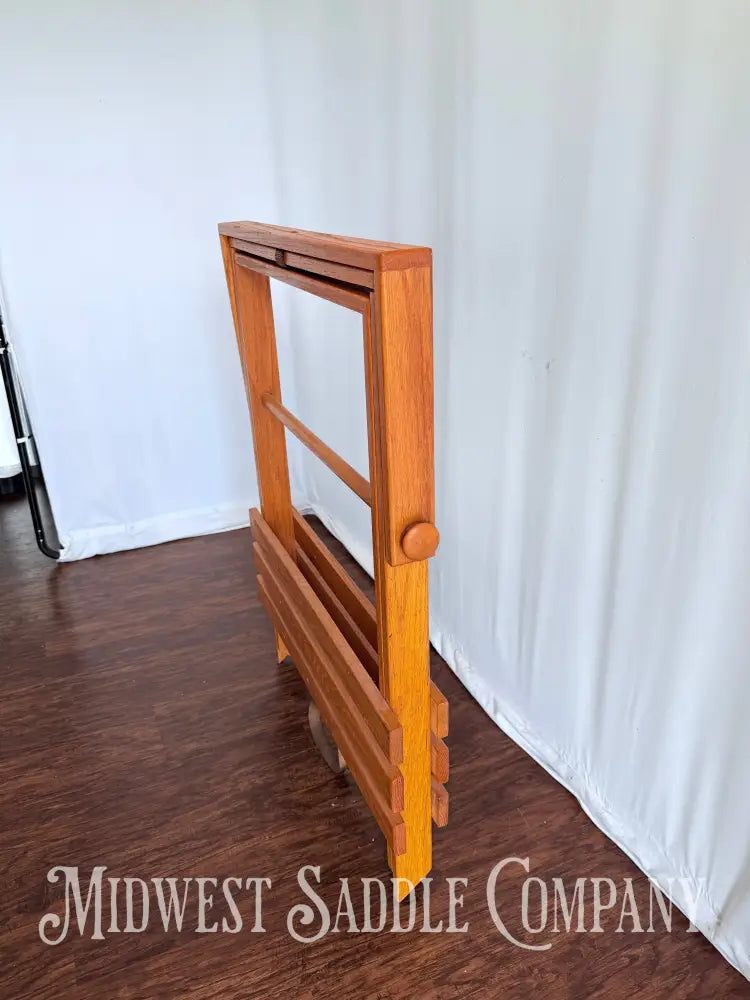 Beautiful Oak Wood Collapsible Display Saddle Stand