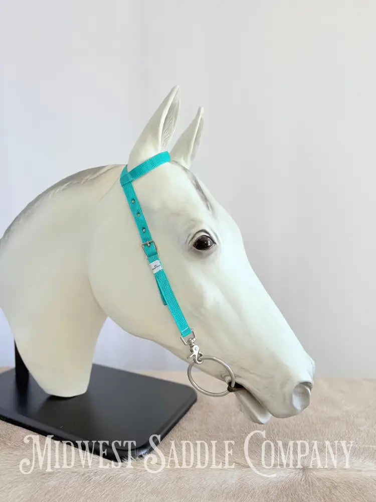 Hot Headstalls Brand One Ear Nylon Headstall Teal - Horse Size Bridles & Headstalls