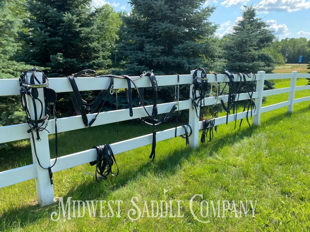 Light Horse Team Leather Driving Harnesses - Show / Parade Harness