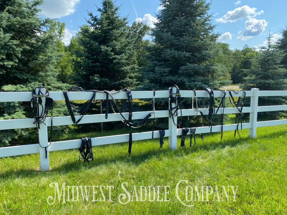 Light Horse Team Leather Driving Harnesses - Show / Parade Harness