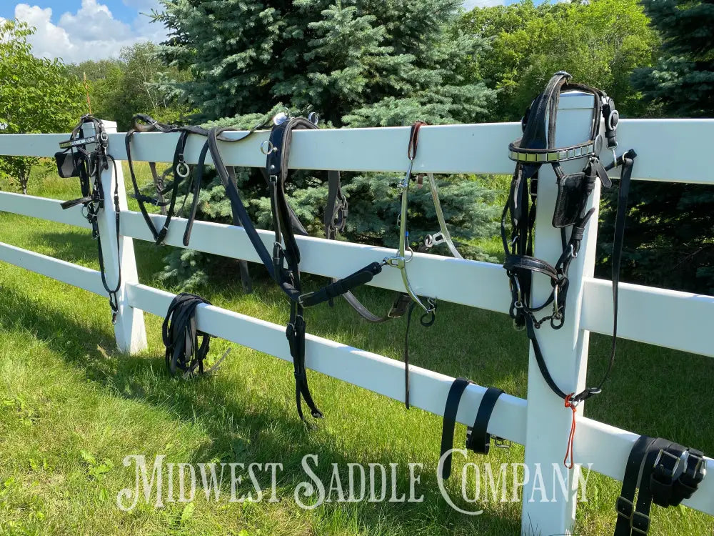 Light Horse Team Leather Driving Harnesses - Show / Parade Harness