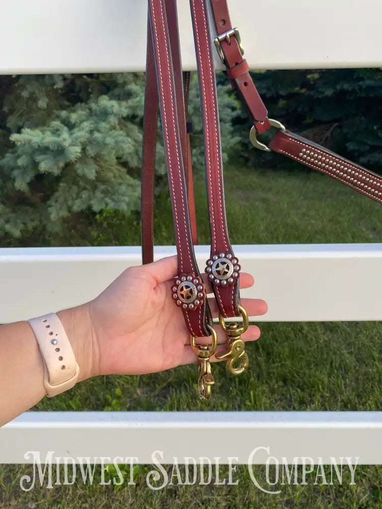 Like New Weaver Leather Texas Star Complete Tack Set - Nwot Horse Headstall Breast Collar Reins