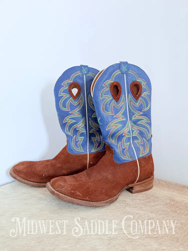 Menβs Twisted X Work Boot Cognac R/O Hippo Square Toe MRSL034 - Size 12 EE Western Boots