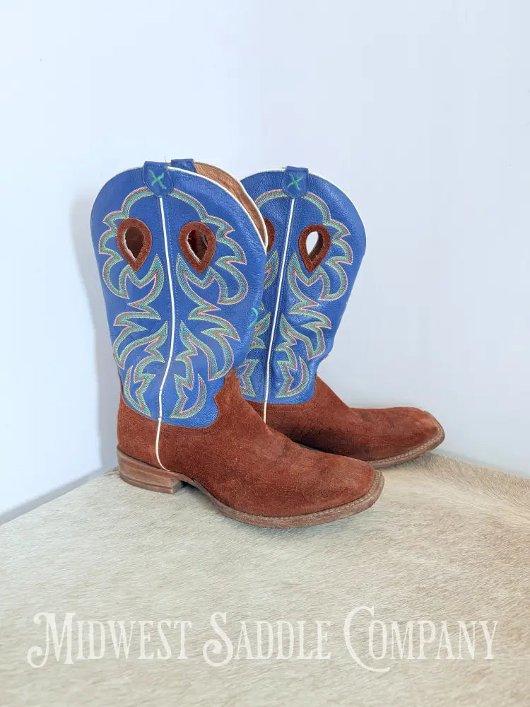 Menβs Twisted X Work Boot Cognac R/O Hippo Square Toe MRSL034 - Size 12 EE Western Boots