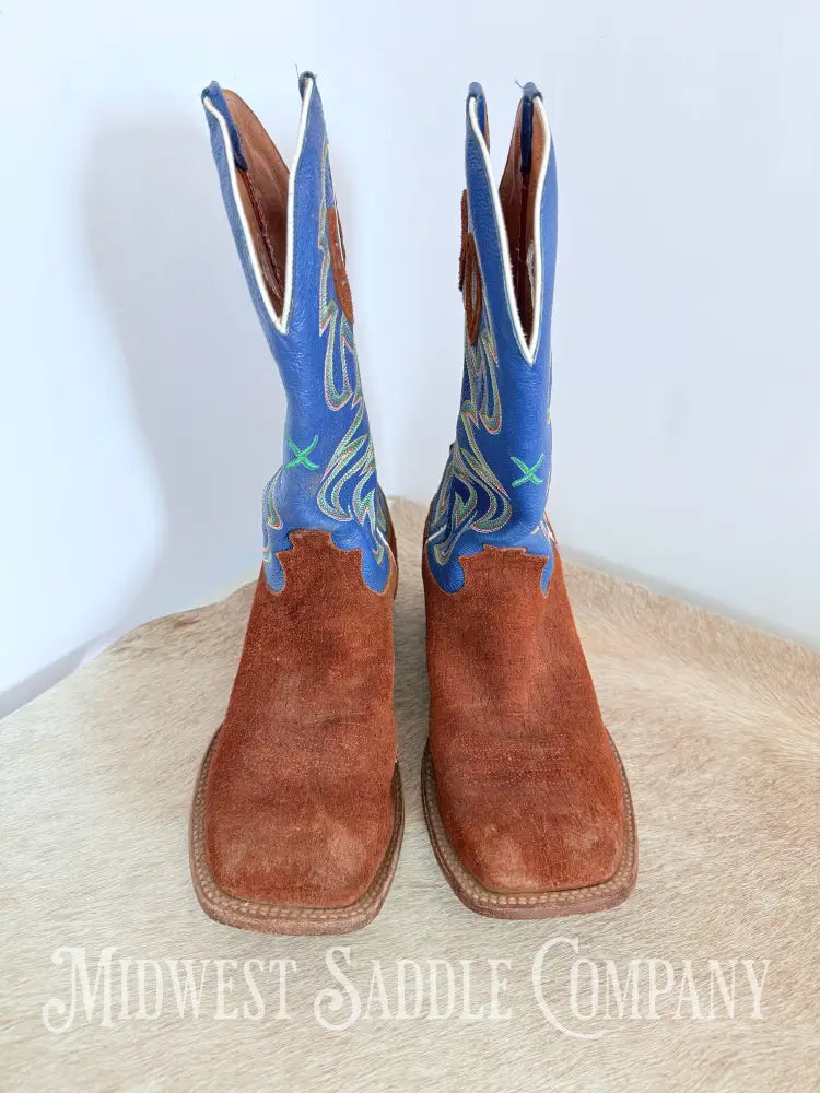 Menβs Twisted X Work Boot Cognac R/O Hippo Square Toe MRSL034 - Size 12 EE Western Boots