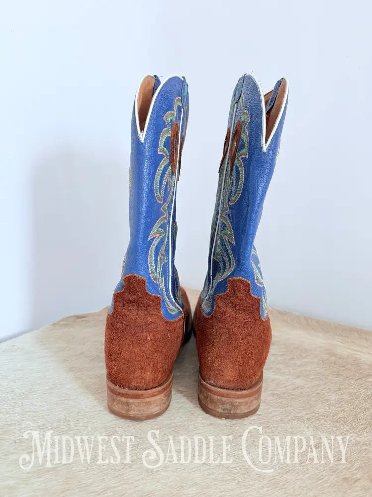 Menβs Twisted X Work Boot Cognac R/O Hippo Square Toe MRSL034 - Size 12 EE Western Boots